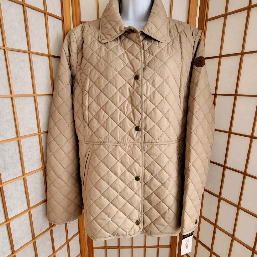NWT WOMENS RALPH LAUREN QUILTED NEW BIRCH WITH BUTTONS & POCKETS JACKET XL
